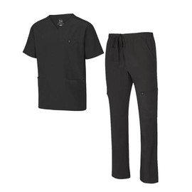 Natural Uniform 내추럴 유니폼 남성 스트레치 멀티 포켓 카고 스크럽 세트 [Black] Natural Uniform Men's Stretch Multi-Pocket Cargo Scrub Set [Black]