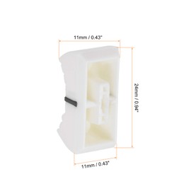 Rebower Potentiometer Mixer Fader Cap Flat Button [for 4 x 1 mm Wave Cover] - Plastic/White/Pack of 5