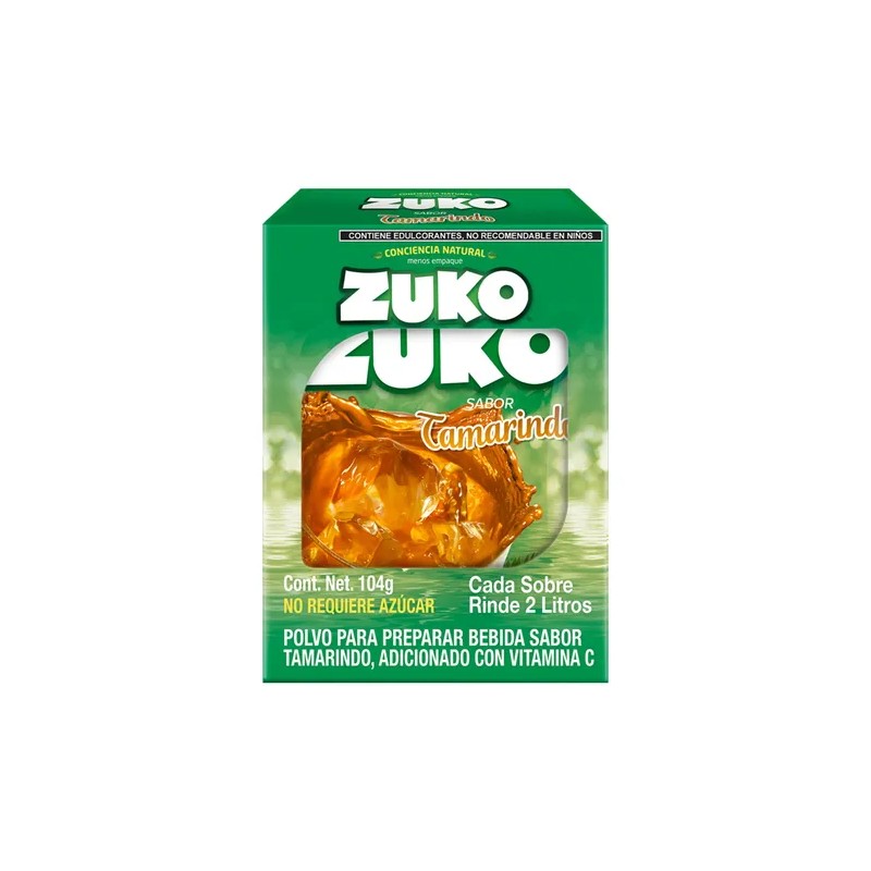 Zuko Tamarindo Bebida En Polvo 8 Sobres/13g, Rinde 2l C/u