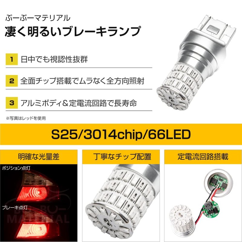 Bubu-Material T20 Double LED White Super Bright Brake Lamp Stop