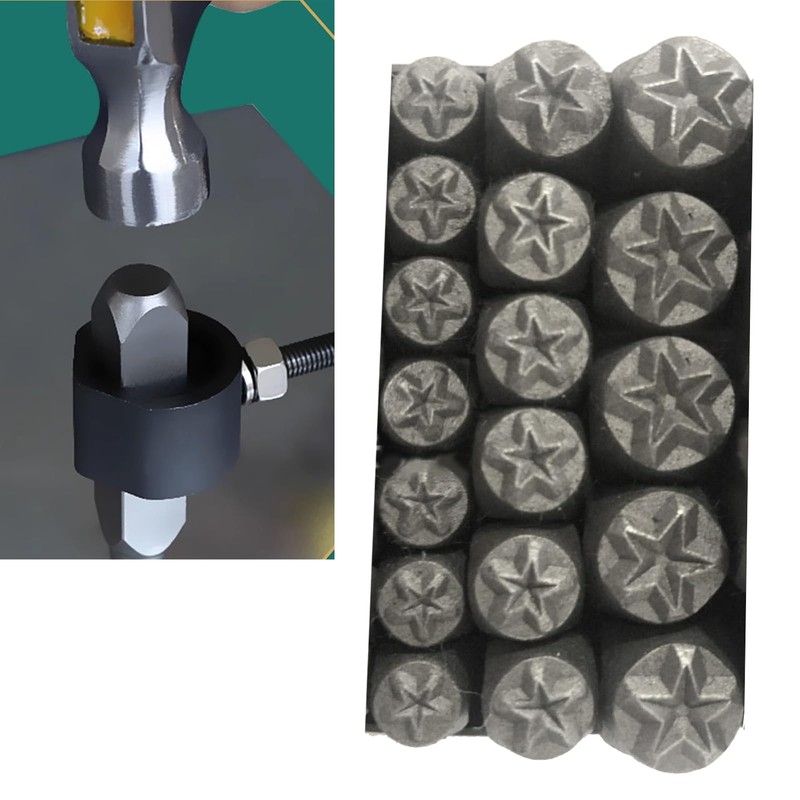 Ousidiman Set Of 3 Star Shaped Metal Punches Stamps Practical