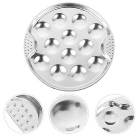 iplusmile Stainless Steel Escargot Server Dish 12 Positions Snail Plate Kitchen Serving Utensil for French Meals