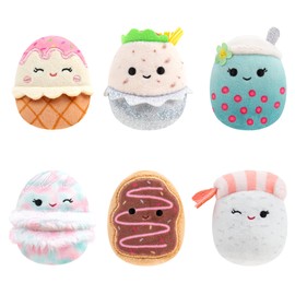 Squishville by Original Squishmallows Varsity Squad Plush - Six 2-Inch Squishmallows Plush Including Nya, Rocket, Benedict, Mario, Dane, and Armie - Toys for Kids