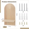 2 PCS Boho Wall Candle Sconces, Arched Wood Boho Wall