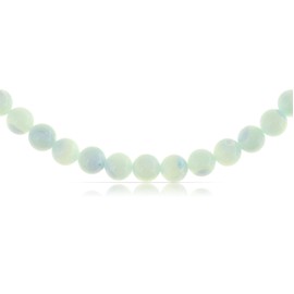 Made by Nami Women's Colourful Pearl Necklace Made of Real Stones with Snake Grain Boho Jewellery 40 + 5 cm Length, Stainless Steel, Pearl