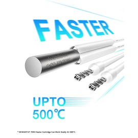 [5-Pack, 4.92ft] 12V 70W Heater Cartridge, 3D Printer 12 Volt Upgrade to 500°C, Compatible with MK8 Extruder V6 Hotend PT100 Volcano