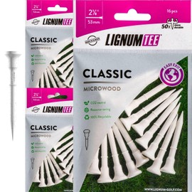 LIGNUM Perfect for Hybrids and Irons 50x More Durable Microwood Short Golf Tees 2 1/8 Inch – 53mm / Innovative Wood Fibre/Short Tees, 2.125 Inch Golf Tees, Golf Tee Small, Golf Tees / 48 Pieces
