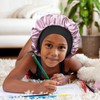 SENGTERM Kids Satin Bonnet Double Layer Wide Elastic Band Sleep
