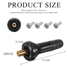 Yourkar - 4 válvulas de neumático TPMS 20008, reemplazo de vástago de válvula de sensor de presión de neumáticos sin cámara a presión, vástago de válvula para comandante, Lucerna, Vengador, cargador,