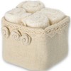 Casatessile Bathroom Lavette with Fabric Basket Set of 4. Roses