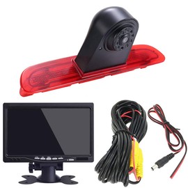 HD Brake Light Roof Rear View Reversing Camera Parking Aids with Angle Adjustable Compatible with Toyota Commuter Hiace H200 MK5 Van LWB TRH KDH Tailgate Transporter (Camera+7''Monitor)