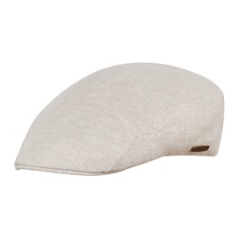 Sterkowski Gecko Cap | 100% Linen Flat Cap for Men and Women | Trucker Cap Golf Cap English Ivy Newsboy Caps for Men Irish Spring Beach Hat Flat Peak Cap Boys Sun Hat Visor Cap UK 7 1/8 Beige