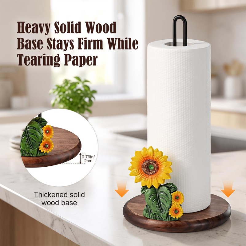Sunflower Paper Towel Holder,Resin Sunflower Kitchen Decor