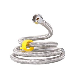 WOIWO 304 Stainless Steel Metal Braided Hose Copper Core Four Minute Diameter Cold and Hot Water Tap Water High Pressure Explosion-Proof Pipe