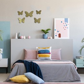 Butterfly Wall Decor Rustic Gold Wall Hangings Resin Butterflies Wall Art 5 Pieces