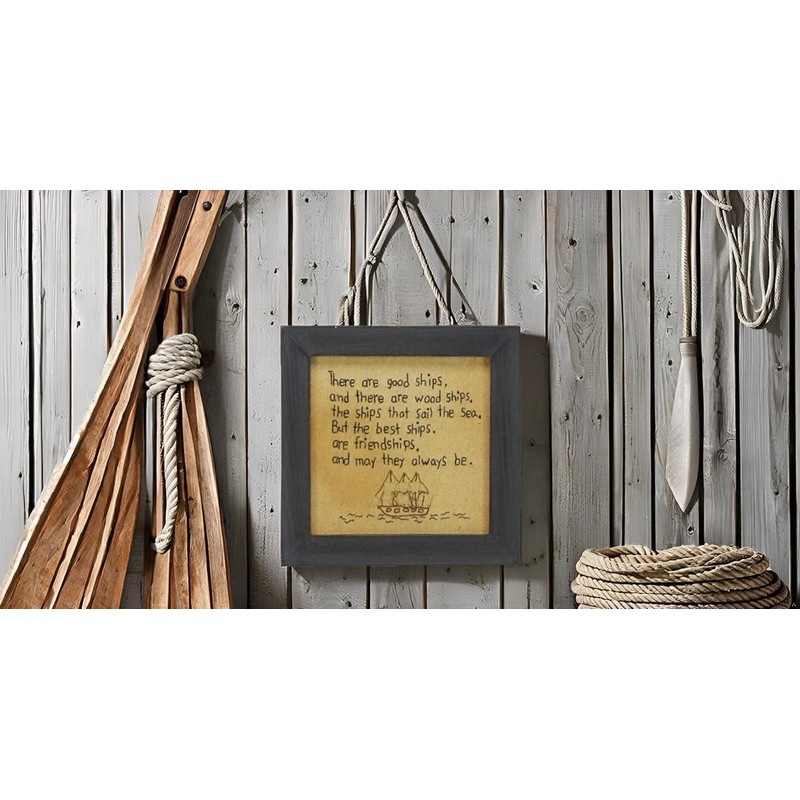 Primitives by Kathy 12558 Rustic Stitched Wall Décor, 7.75 x