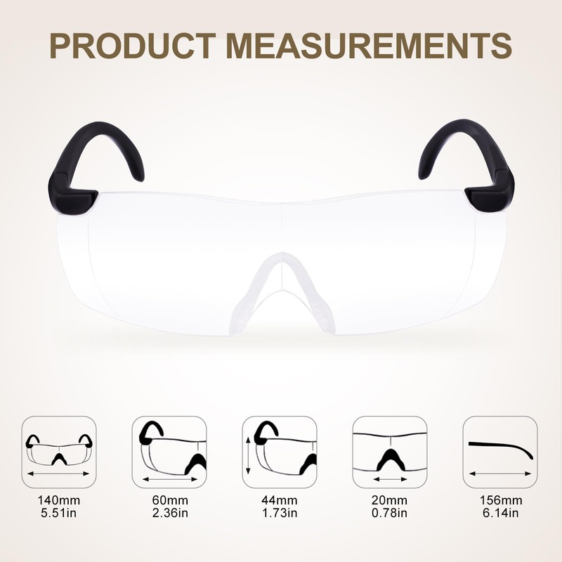 OKH 2-Pack 200% Magnifying Glasses for Close Work Hands-Free Ideal