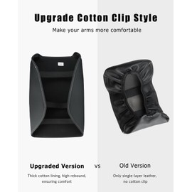 INTGET for 2024 2025 Volkswagen/VW Atlas Center Console Cover Leather Middle Console Arm Rest Cover Central Armrest Lid Protector for 2025 VW Volkswagen Atlas Accessories Cross Sport (White Stitches)