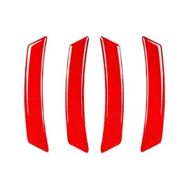 GAOLAOSY Car Reflective Trim Side Marker Stickers, Safety Reflective Strips Warning Decal Reflector Guard, Auto Exterior Accessories for Car Wheel Well Arch & Side Bumper Fenders (Red/4PCS)