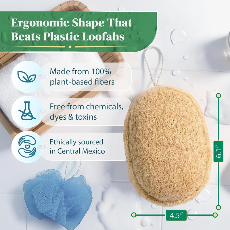 Esponja de Lufa Natural Exfoliante Corporal LooLife