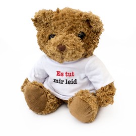 London Teddy Bears ES TUT MIR LEID-Cute and Cuddly Teddy Bear Gift-I Am Sorry in German, Brown