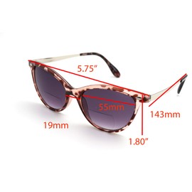 ColorViper Vintage Women CatEye Round Reading Sun Readers Oversized #2 (C1 Medum Pink Tortoise Silver, 3.50)