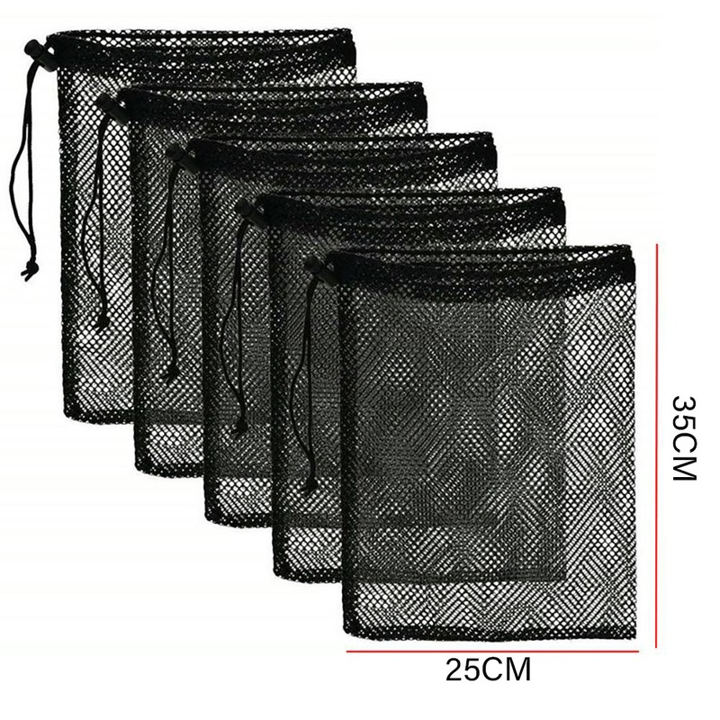 5 Pcs Mesh Stuff Sacks Storage Bags Durable Nylon Mesh