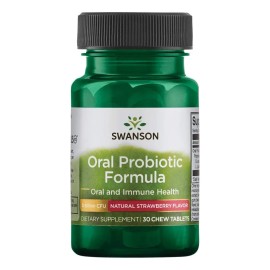 Oral Probiotic Formula X 30 Tabletas Masticables - Swanson Sabor Frutilla