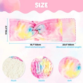 Children's Winter Girls' Headbands Winter Adjustable Plush Hair Band Elastic Ear Warmers for Skiing Hiking Cycling Running Outdoor