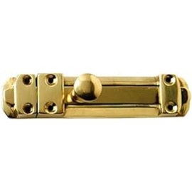 Merriway BH02590 Tower Surface Slide Door Bolt, 150mm (6 inch) - Polished Brass