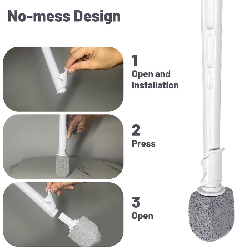 Upgrade Pumice Stone Toilet Bowl Cleaner,Bathroom Cleaner Brush Toilet Wand