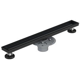 Neodrain 18-Inch Matte Black Linear Shower Drain, 2-in-1 Flat & Tile Insert Cover, Stainless Steel Linear Drain, Rectangle Shower Floor Drain with Hair Strainer, Shower Drain Base