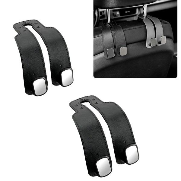 Headrest Hooks, Car Seat Hooks, Rubber Fabric, Load Capacity 22.0