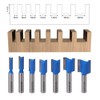 WSOOX 7 PCS Tungsten Carbide Double Flute Straight Router Bit