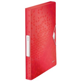 Leitz WOW 46290026 Storage Box, High-Quality Project Folder for up to 250 Sheets, 30 mm Spine Width, with Spine Label and Practical Closure, Lightweight PP Material, Red