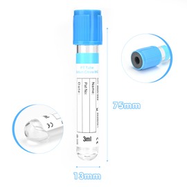 BeHerk BeHerk Vacutainer Blood Collection Tubes 3ml PT Tube Lab Vacuum Collecting Tube for Lab Test Tubes Pet Animals Veterinary 100 Pcs Wrap Packaging