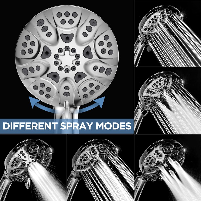 6-Mode High Pressure Handheld Shower Head Set, Consumer Reports Recommended