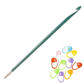 KnitPro Dreamz Afghan Tunisian Interchangeable Crochet Hook 6 inch, 3.50mm (15cm, US Size E) with 10 Colorful Stitch Markers