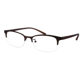 PASTL Magnified Lens Reading Glasses Half Rim Rectangular Spring Hinge Brown +1.25