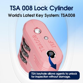 SURE LOCK TSA Locks for Luggage, TSA Approved Luggage Locks with Open Alert, TSA008 Key for High Security, Easy Read Dials, Zinc Alloy Body, Locker Lock for Suitcase, Gym, Travel.(Pink 2 pk)
