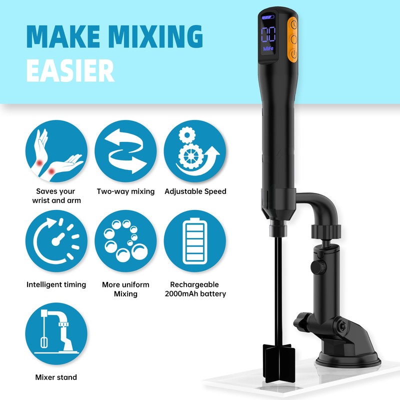 Mlife Upgraded Resin Mixer, Epoxy Resin Electric Stirrer, Paint Mixer
