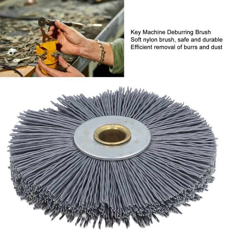 Key Machine Deburring Brush Nylon Bristles Burr Removal Cleaning Tool