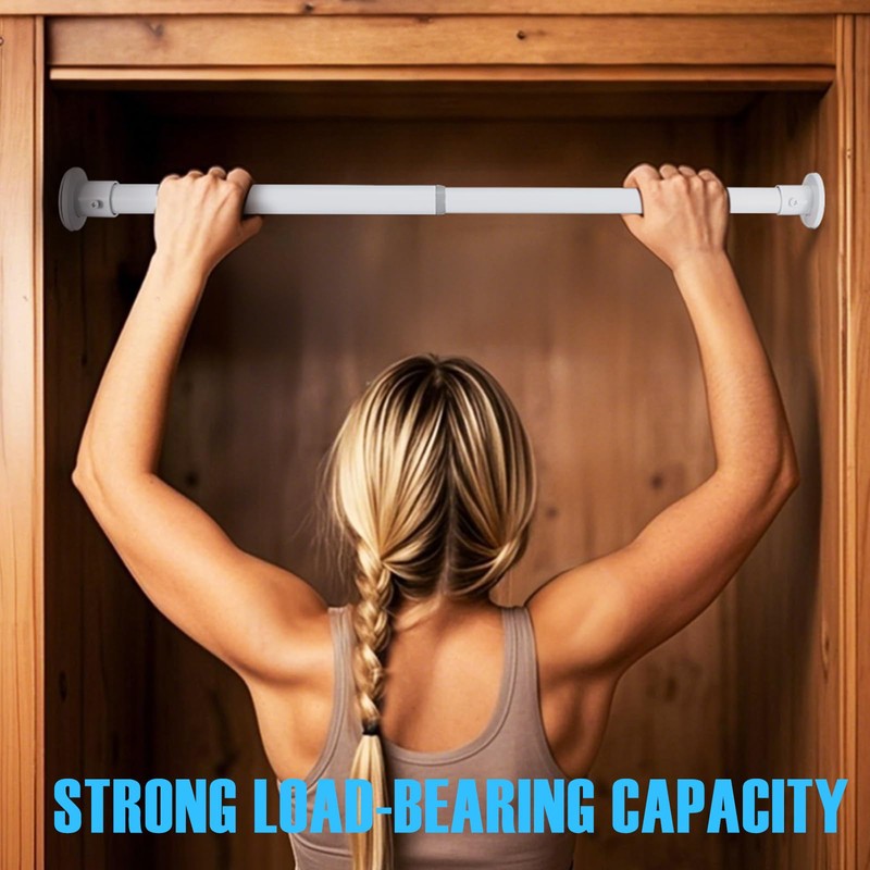 Wardlock 33cm-54cm White Extendable Stainless Steel Wardrobe Rail, Adjustable Clothes