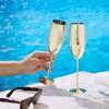 Oak & Steel 6 Gold Champagne Flutes, 280ml - Stainless