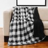 HomeRoots 50" X 60" Black and White Velvet Checkered Plush
