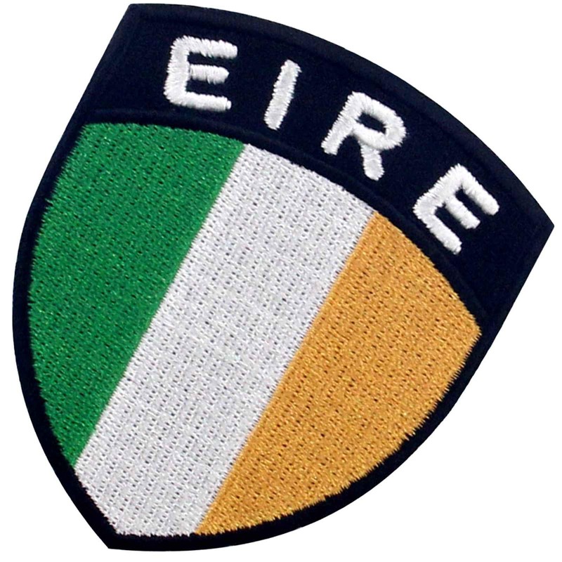 EmbTao Ireland Shield Flag Patch Embroidered Applique Iron On Sew