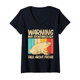 Womens Cute Frog Design For Men Women Toad Catcher Pet Animal Lover V-Neck T-Shirt