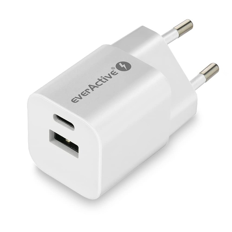everActive GaN SC-390Q Mains Charger with USB QC3.0 and USB-C