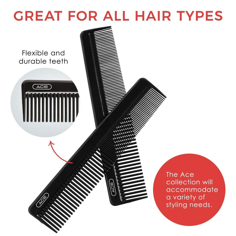 GOODY Hair Ace Dressing Hair Comb, 7.5 Inch, Black, 1