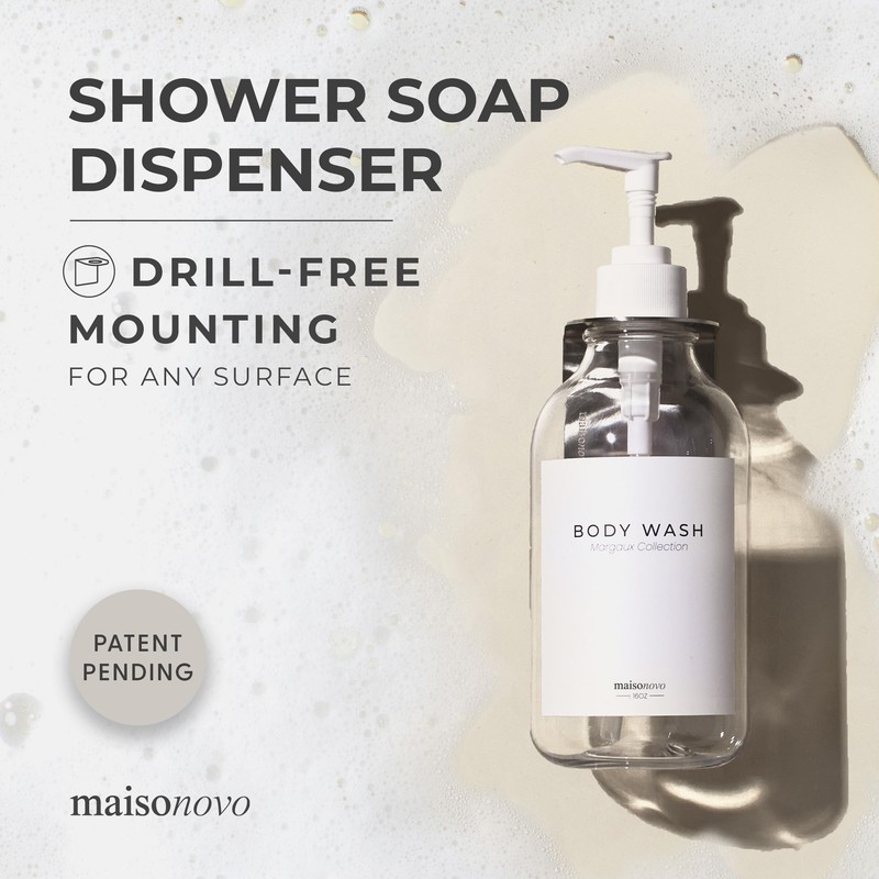MAISONOVO Shampoo Dispenser Drill Free Shower Soap Dispenser Wall Mount
